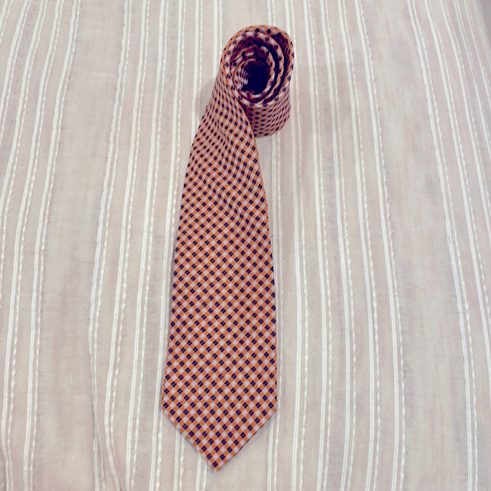 Men’s tie - Nautica, orange and blue checkered